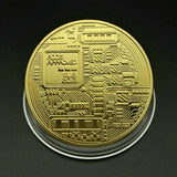 1Pcs Gold Bitcoin Commemorative Coin New Collectors Gold Plated BitCoin