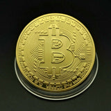 1Pcs Gold Bitcoin Commemorative Coin New Collectors Gold Plated BitCoin